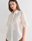 Mineral Ninette Lace Boxy Blouse, White product photo View 05 S