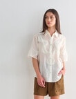 Mineral Ninette Lace Boxy Blouse, White product photo View 06 S