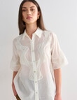 Mineral Ninette Lace Boxy Blouse, White product photo View 07 S