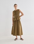 Mineral Manon Pleated Sleeveless Top, Khaki product photo View 03 S