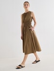 Mineral Clotilde Elastic Waist Dress, Khaki product photo