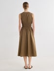 Mineral Clotilde Elastic Waist Dress, Khaki product photo View 02 S