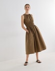 Mineral Clotilde Elastic Waist Dress, Khaki product photo View 03 S