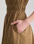 Mineral Clotilde Elastic Waist Dress, Khaki product photo View 06 S