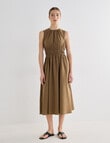 Mineral Clotilde Elastic Waist Dress, Khaki product photo View 07 S