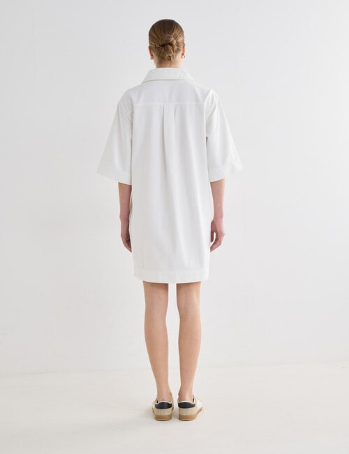 Mineral Phoebe Lace Up Denim Dress, White product photo View 02 L