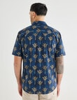 Kauri Trail Print Lawn Short Sleeve Shirt, Dark Blue product photo View 02 S