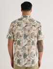 Kauri Trail Print Lawn Leaf Short Sleeve Shirt, Natural product photo View 02 S