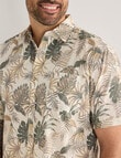 Kauri Trail Print Lawn Leaf Short Sleeve Shirt, Natural product photo View 04 S