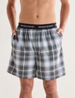 Mazzoni Check Woven Sleep Shorts, Storm & Forest Sage product photo