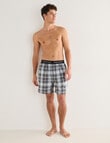 Mazzoni Check Woven Sleep Shorts, Storm & Forest Sage product photo View 03 S