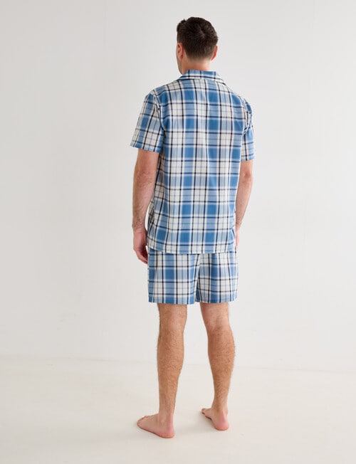Chisel Woven Check Short PJ Set, Blue & Sand product photo View 02 L