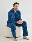 Chisel Check Woven Long PJ Set, Deep Navy & Blue product photo View 05 S