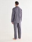 Chisel Check Woven Long PJ Set, Navy, Red & Grey product photo View 02 S