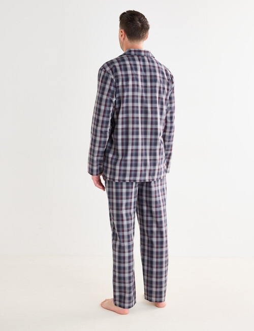 Chisel Check Woven Long PJ Set, Navy, Red & Grey product photo View 02 L