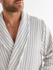 Mazzoni Stripe Cotton Towelling Robe, Sand & White product photo View 04 S