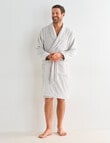 Mazzoni Stripe Cotton Towelling Robe, Sand & White product photo View 05 S