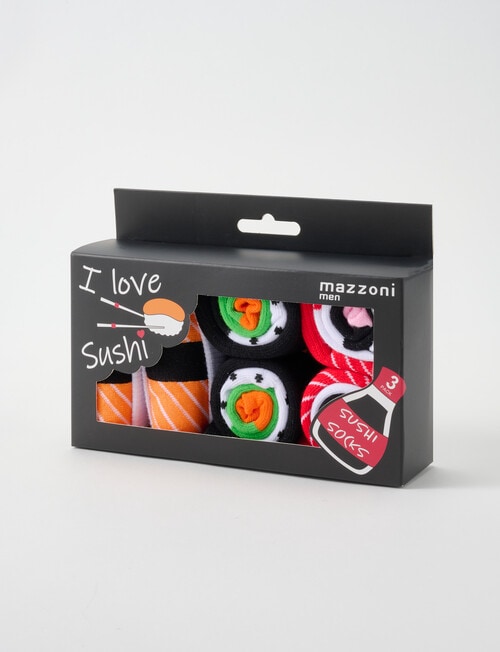 Mazzoni Sushi Socks Giftbox, 3-Pack, Assorted product photo
