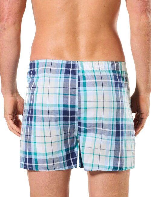 Mitch Dowd Checkers Cotton Stretch Boxer, Blue product photo View 02 L