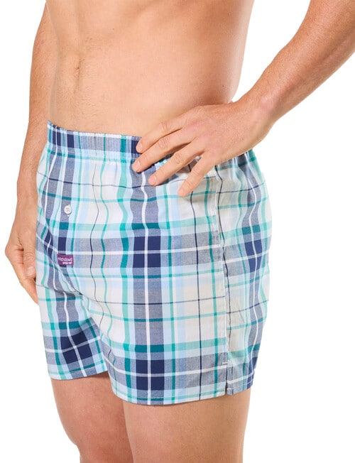 Mitch Dowd Checkers Cotton Stretch Boxer, Blue product photo View 03 L