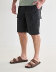 Chisel Elastic Waist Textured Cargo Short, Charcoal product photo