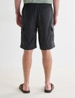 Chisel Elastic Waist Textured Cargo Short, Charcoal product photo View 02 S