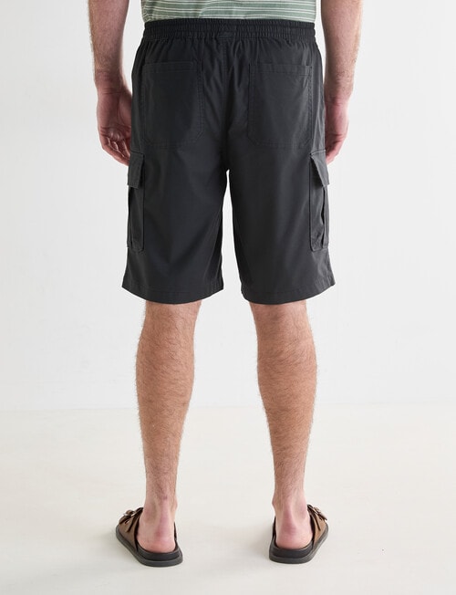 Chisel Elastic Waist Textured Cargo Short, Charcoal product photo View 02 L