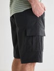 Chisel Elastic Waist Textured Cargo Short, Charcoal product photo View 04 S
