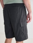 Chisel Elastic Waist Textured Cargo Short, Charcoal product photo View 06 S
