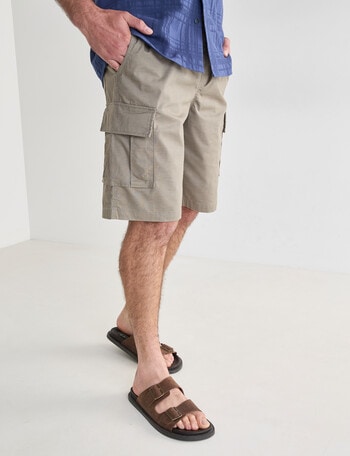 Chisel Elastic Waist Textured Cargo Short, Taupe product photo