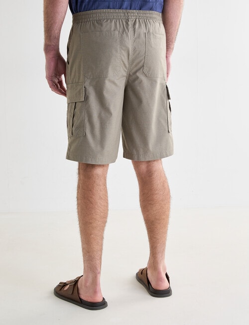 Chisel Elastic Waist Textured Cargo Short, Taupe product photo View 02 L