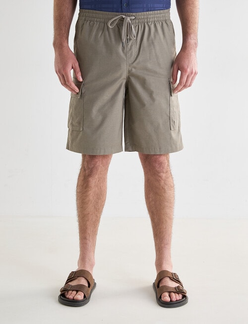 Chisel Elastic Waist Textured Cargo Short, Taupe product photo View 05 L