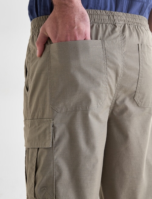 Chisel Elastic Waist Textured Cargo Short, Taupe product photo View 06 L