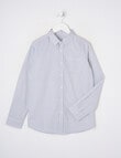 High Street Geo Long Sleeve Formal Shirt, Blue product photo