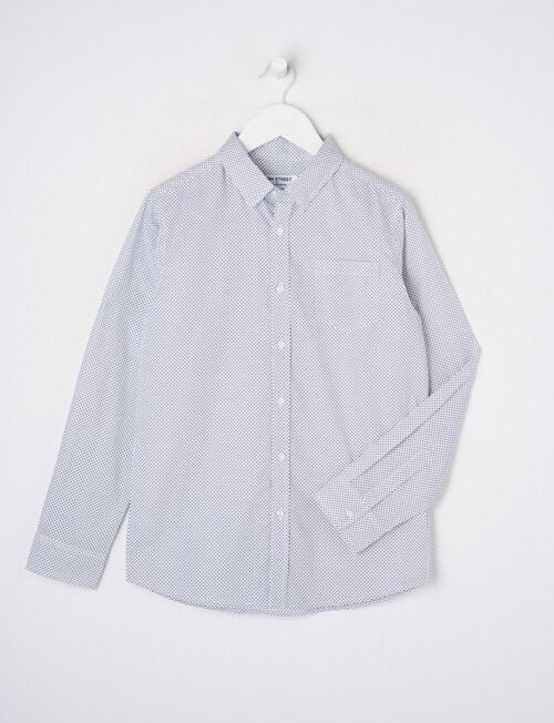 High Street Geo Long Sleeve Formal Shirt, Blue product photo