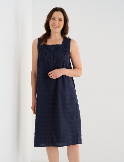 Ruby & Bloom Hailspot Sleeveless Nightie, Navy, 10-26 product photo View 03 L