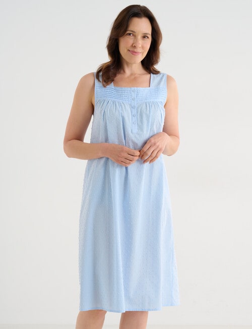 Ruby & Bloom Hailspot Sleeveless Nightie, Pale Blue, 10-26 product photo