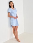 Zest Sleep Heart V Neck T-shirt Nightie, Pale Blue, 8-22 product photo View 03 S
