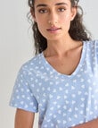 Zest Sleep Heart V Neck T-shirt Nightie, Pale Blue, 8-22 product photo View 04 S