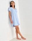 Zest Sleep Heart V Neck T-shirt Nightie, Pale Blue, 8-22 product photo View 06 S