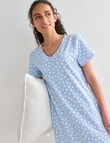 Zest Sleep Heart V Neck T-shirt Nightie, Pale Blue, 8-22 product photo View 07 S