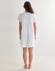 Zest Sleep Printed V Neck T-shirt Nightie, Ivory, 8-22 product photo View 02 S