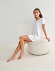Zest Sleep Printed V Neck T-shirt Nightie, Ivory, 8-22 product photo View 03 S