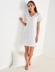 Zest Sleep Printed V Neck T-shirt Nightie, Ivory, 8-22 product photo View 06 S