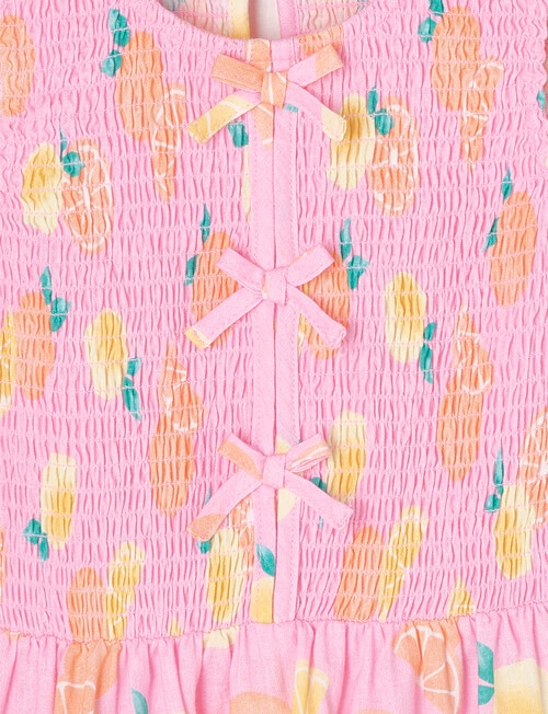 Mac & Ellie Fruits Linen Blend Bow Top, Candy Pink product photo View 03 L