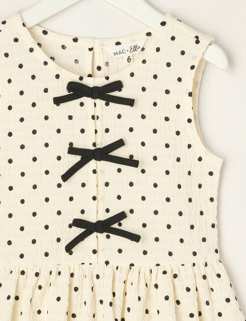 Mac & Ellie Spot Amelie Peplum Bow Top, Vanilla product photo View 03 L