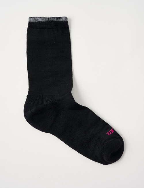 NZ Sock Co. Merino Cushion Crew Sock, Black product photo
