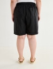 Studio Curve Linen Blend Shorts, Black product photo View 02 S