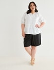 Studio Curve Linen Blend Shorts, Black product photo View 03 S