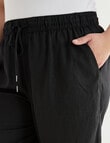 Studio Curve Linen Blend Shorts, Black product photo View 04 S